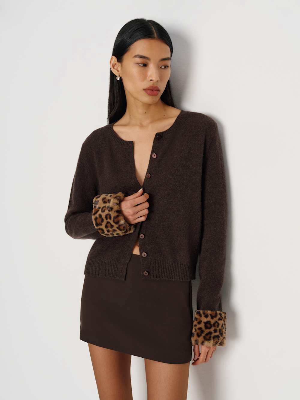 BNWT Reformation Clara Cashmere Crew Cardigan Size Large